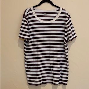 Red, white, blue striped shirt